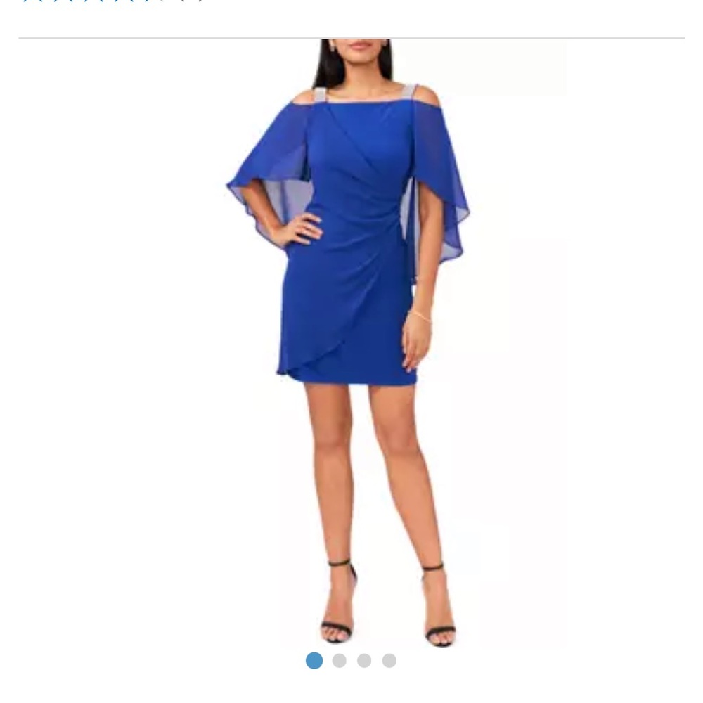 MSK Women’s Cold Shoulder Cap Sleeve Rhinestone Strap Dress.
